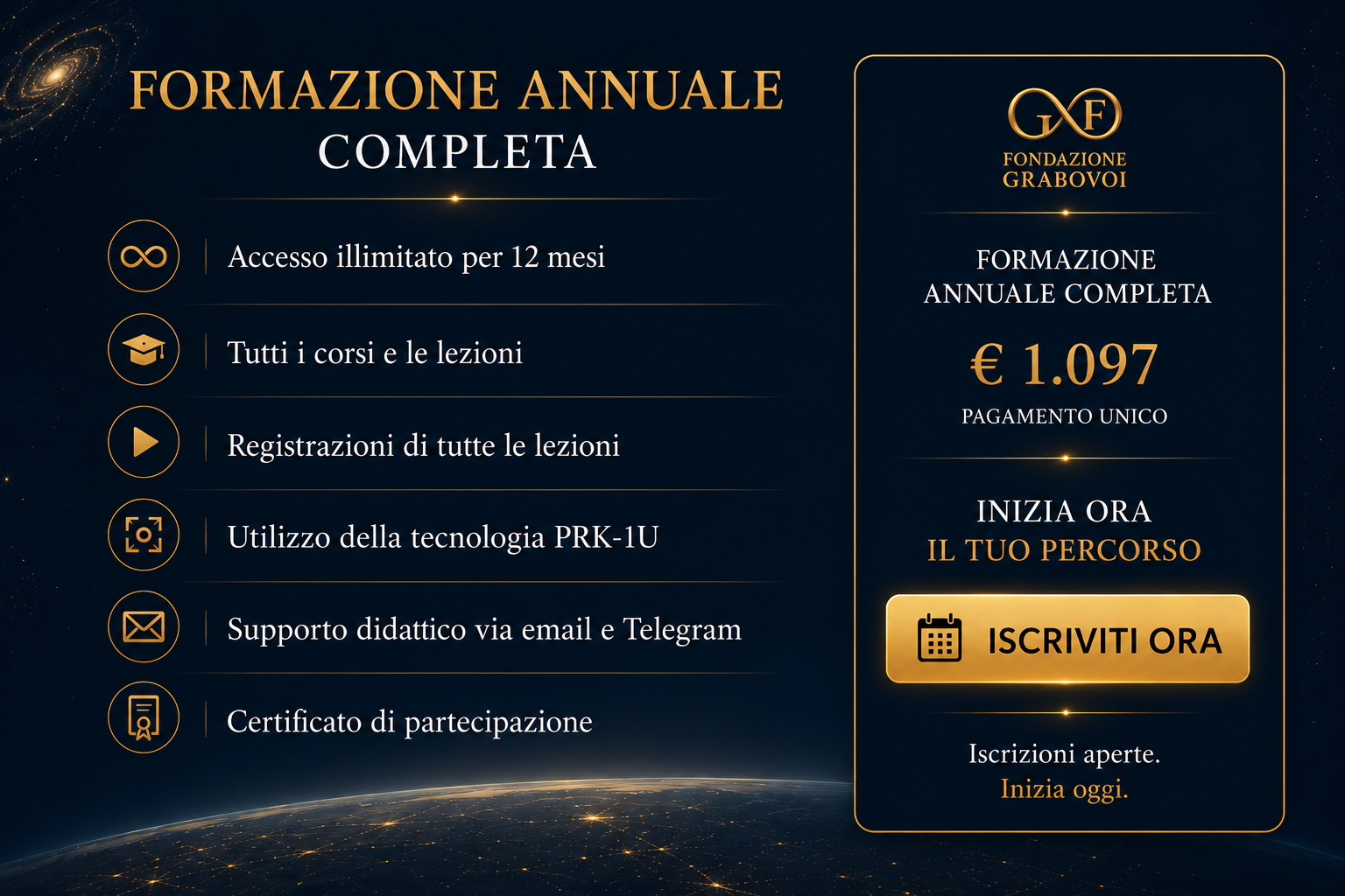 Formazione Annuale Completa - € 1.097 - Iscriviti ora